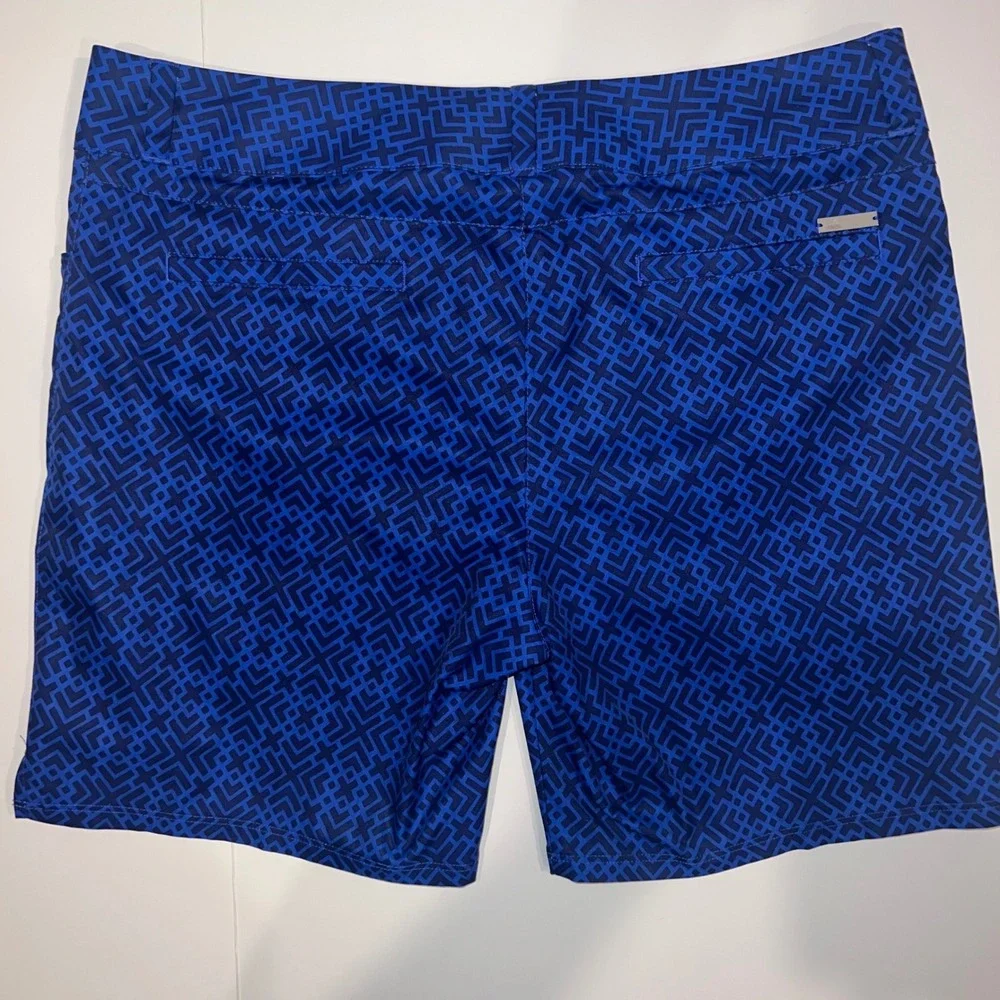 Adidas Golf Shorts‎ Womens 10 Blue Geometric Print Performance Active